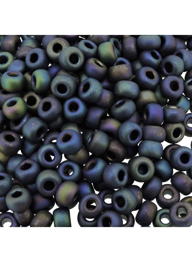 Miyuki Round Seed Beads Size 6/0 20G Matte Black Ab - Image 3