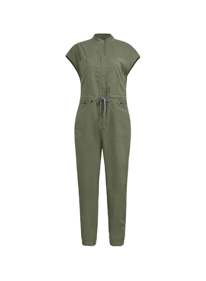 KUYING New Jumpsuit Set With Stand Up Collar And Fashionable Medical Workwear Zipper Design  - Image 1