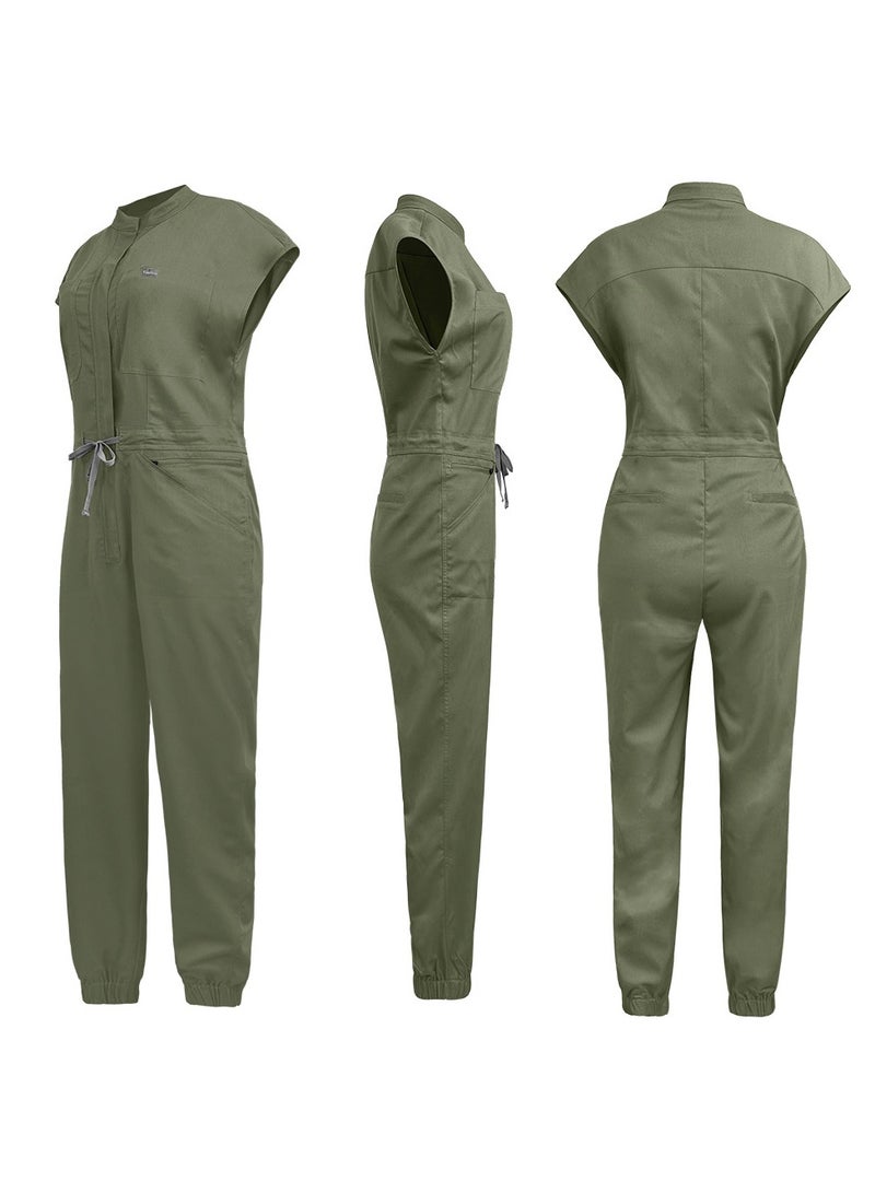 KUYING New Jumpsuit Set With Stand Up Collar And Fashionable Medical Workwear Zipper Design  - Image 2