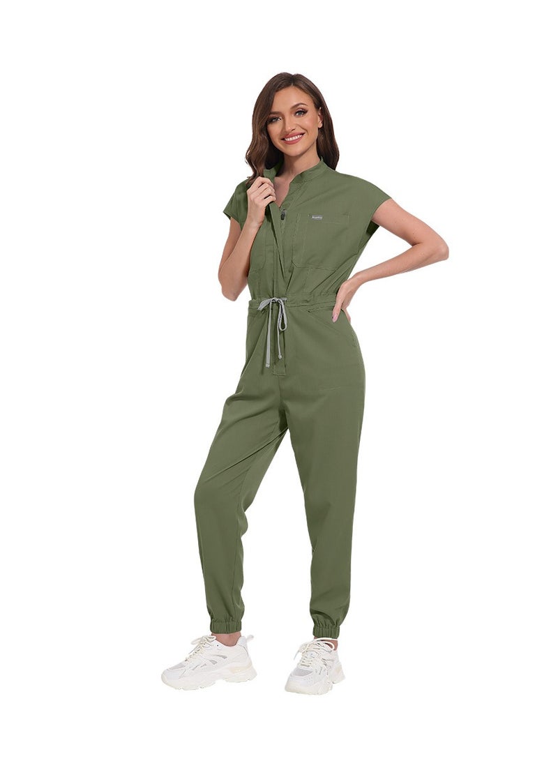 KUYING New Jumpsuit Set With Stand Up Collar And Fashionable Medical Workwear Zipper Design  - Image 3
