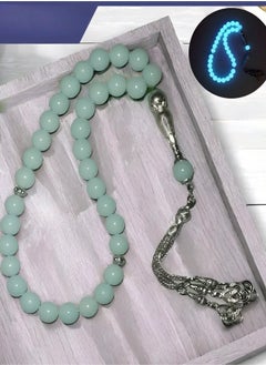 TOVELE5 Ramadan Gift/ Natural glow-in-the-dark Stone Prayer Beads/Tasbih/ 33Pcs/ Muslim/High-end gifts  - Image 2