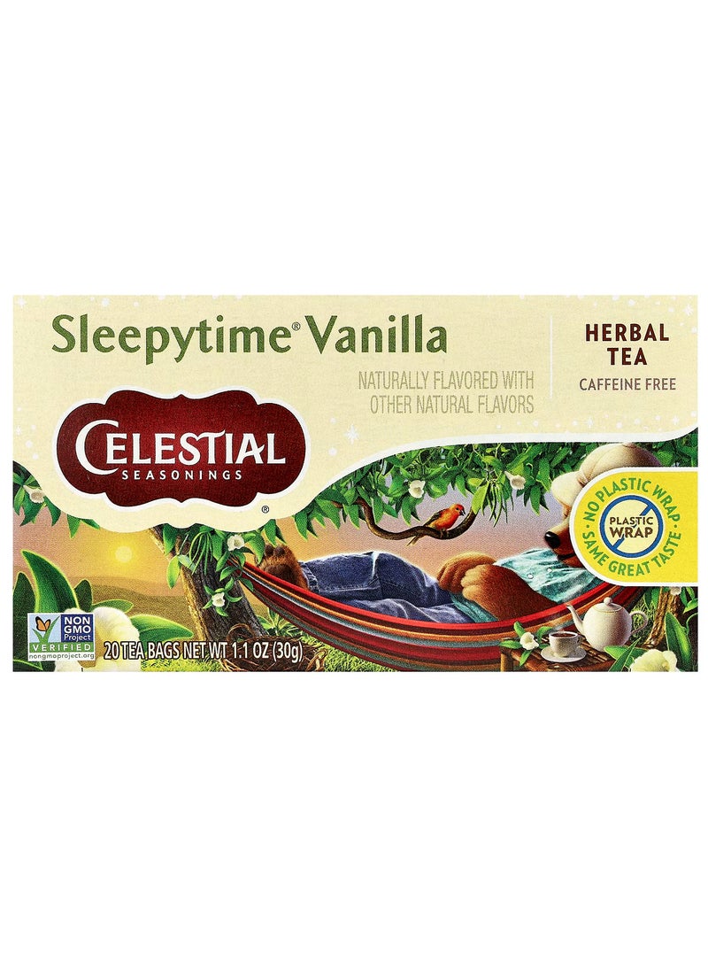CELESTIAL SEASONINGS شاي الأعشاب، سليب تايم® فانيليا، 20 كيس شاي، 1.1 أونصة (30 جرام) - Image 1