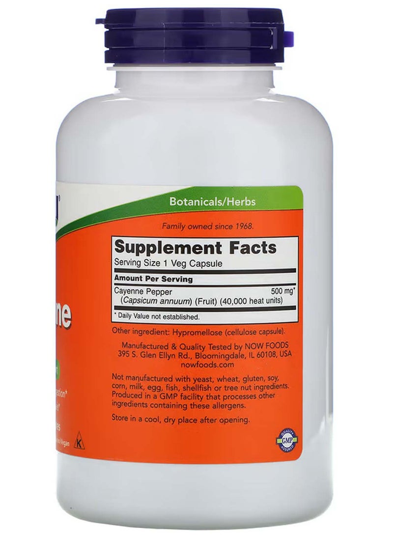 now Cayenne, 500 mg - 250 Veg Capsules - Image 2