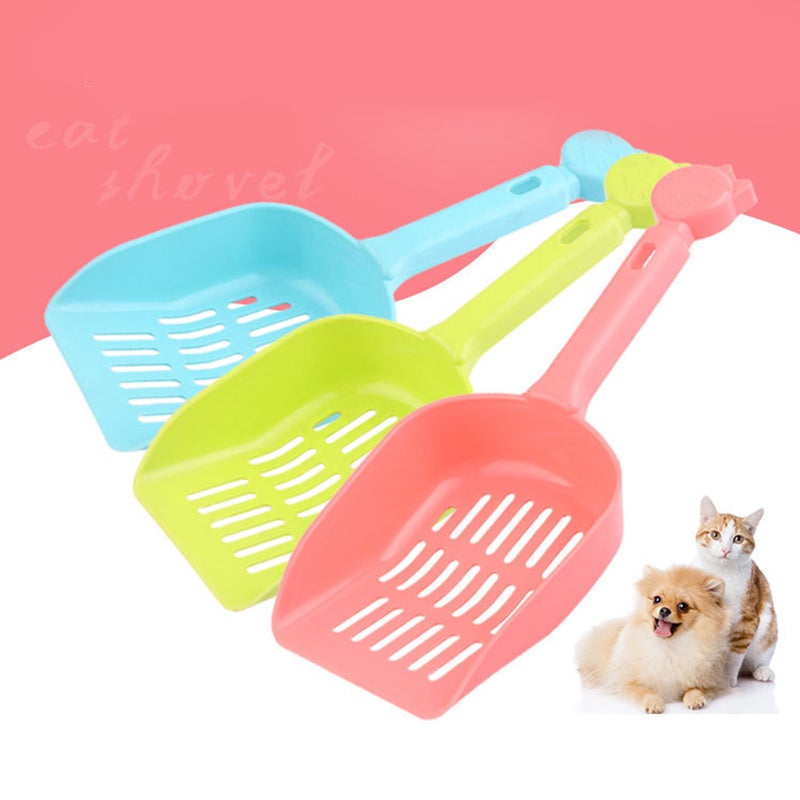 2pcs Pet Kitten Litter Sands Shovel Extra Giant Handle Small Scoop Kitten Sand Cleaning up Tool Pet Supply ( /Yellow/Orange/ Random) - Image 3