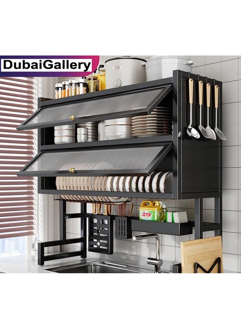 DubaiGallery 3 Layer Kitchen Organizer Dish Rack Over Sink Cutlery Utensils Washing Cutlery Holder Draining Board Kitchen Storage Dish Drainer Draining Rack - Image 1