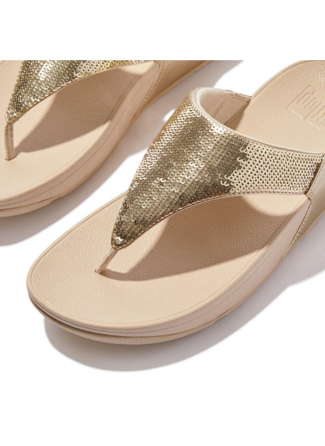 FitFlop 049-841 Fitflop Ladies Lulu Sequin Toe-Post Sandals JF3-675 Platin  - Image 2