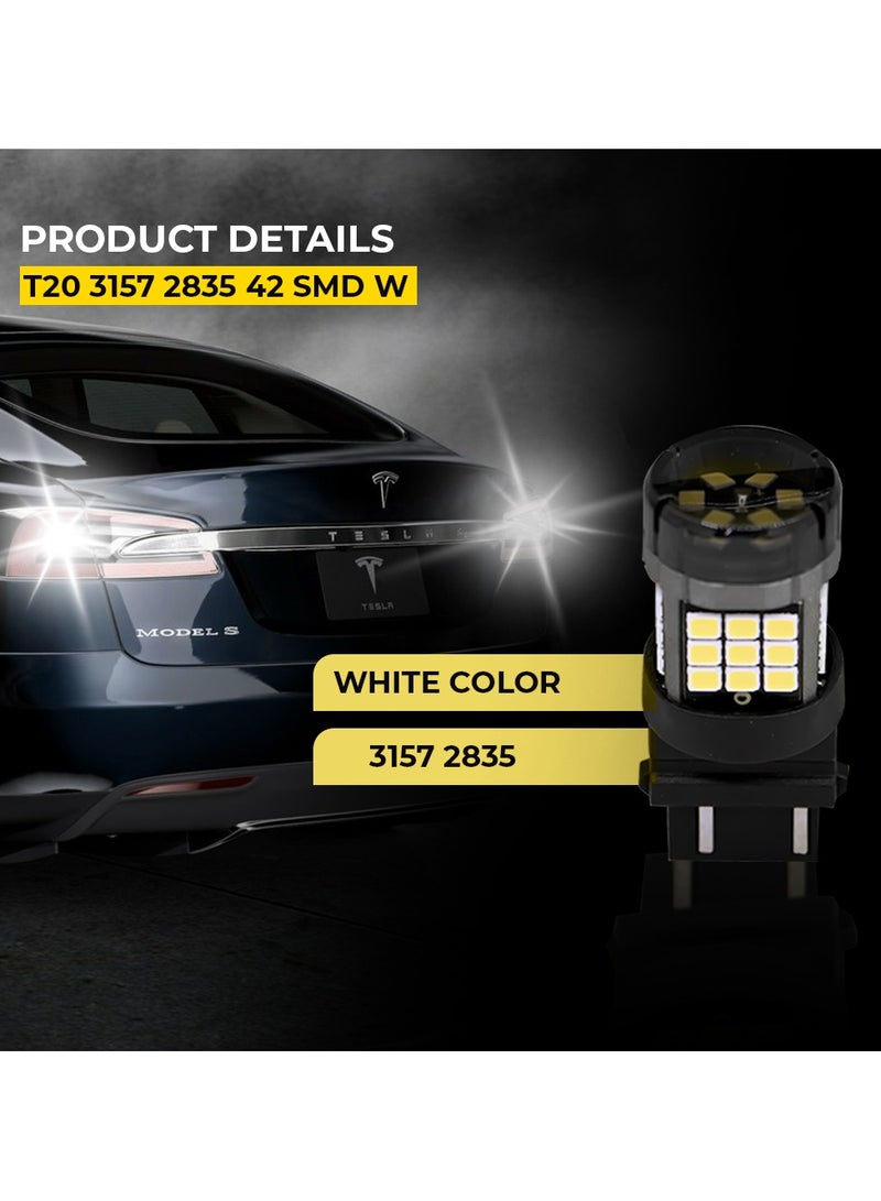 Toby's Toby's Super Bright Power T20 3157 42SMD LED Bulbs with 2835 Chip replacement for Back Up Reverse Brake Lights (White)  - Image 4