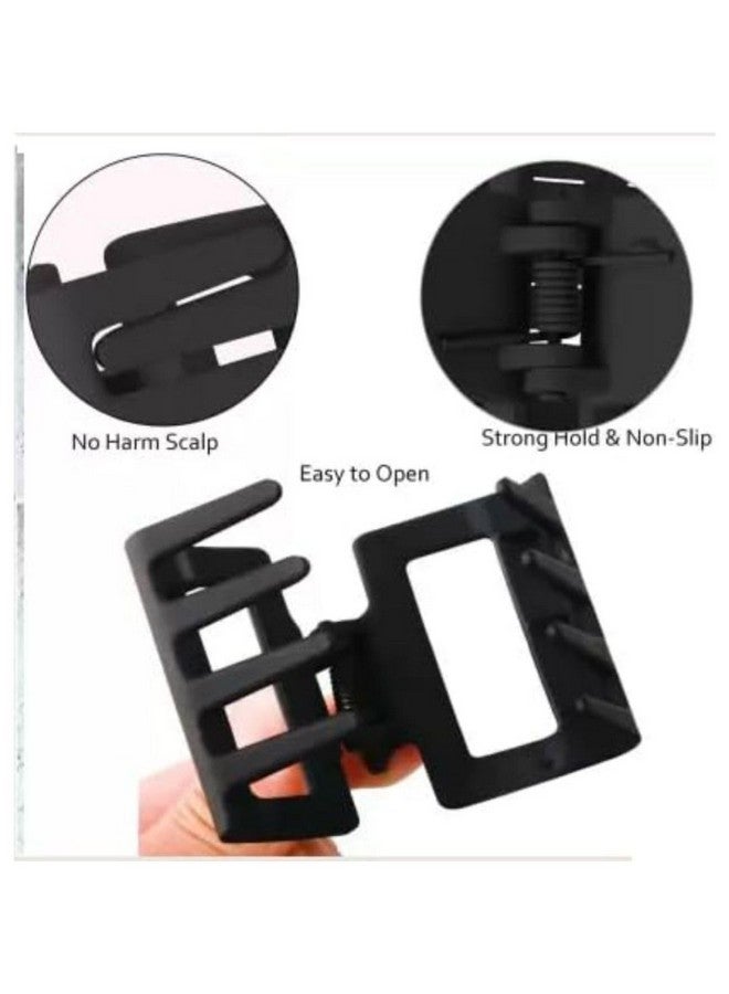 DN Creation Set of 9 Plastic Rectangle Hair Claw Matte Solid Color,Non-Slip Catch Hair Clips Jumbo Hair Styling Accessories- Assorted Color - Image 4