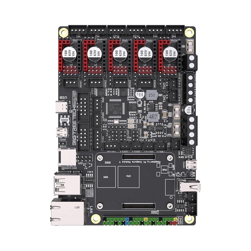 BigTreeTech Manta M5P V1.0 Control Board 32Bit Support 5 Axis TMC2209 TMC5160 Drivers Compatible with CB1/CB2/CM4 HDMI5 PITFT50 TFT35 SPI Display to Running Klipper for Ender 3/Voron V0 FDM 3D Printer - Image 1