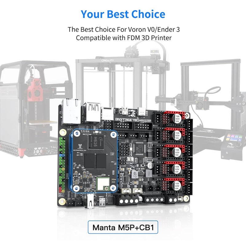 BigTreeTech Manta M5P V1.0 Control Board 32Bit Support 5 Axis TMC2209 TMC5160 Drivers Compatible with CB1/CB2/CM4 HDMI5 PITFT50 TFT35 SPI Display to Running Klipper for Ender 3/Voron V0 FDM 3D Printer - Image 5