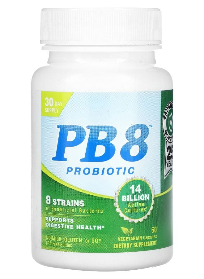 PB8 Probiotic 14 Billion 60 Vegetarian Capsules (7 Billion per Capsule)