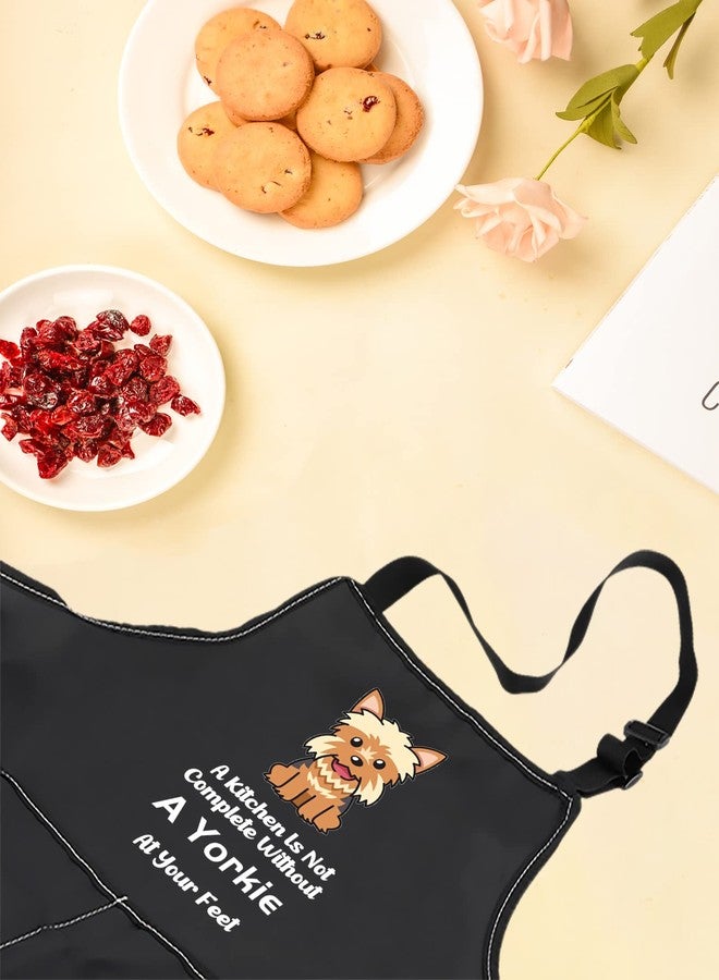 LEVLO Funny Yorkie Kitchen Apron A Kitchen is Not Complete Without A Yorkie Kitchen Apron for Dog Dad Mom(Without A Yorkie) - Image 5