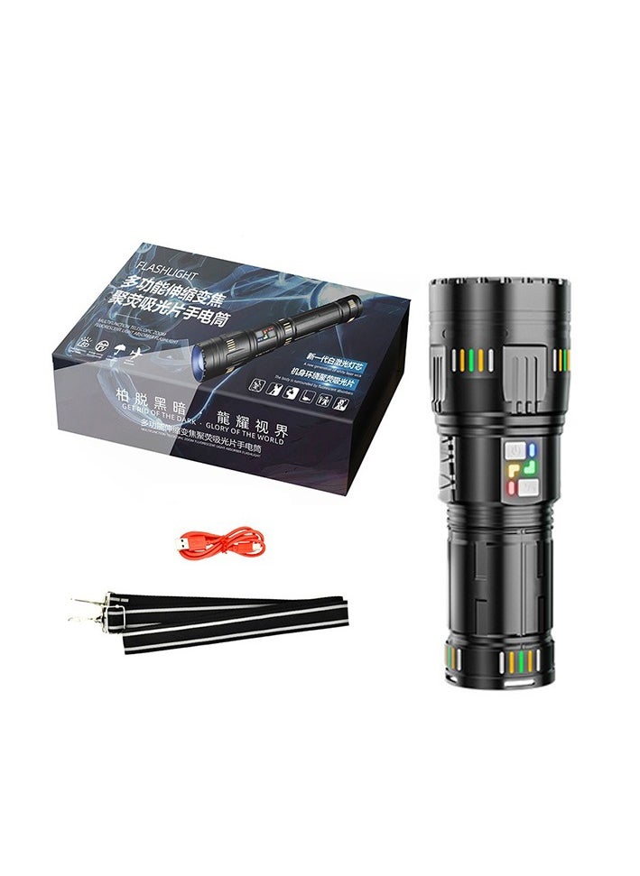 BlueFire 40000LM Super Bright Rechargeable Tactical Flashlight – 5000m Long-Range Zoomable LED Torch, 90W Aluminum Alloy Flashlight with Power Bank, 18650 Batteries, 5 Modes (High/Medium/Low/SOS/Stepless Dimming) for Camping, Hiking, Emergency  - Image 1