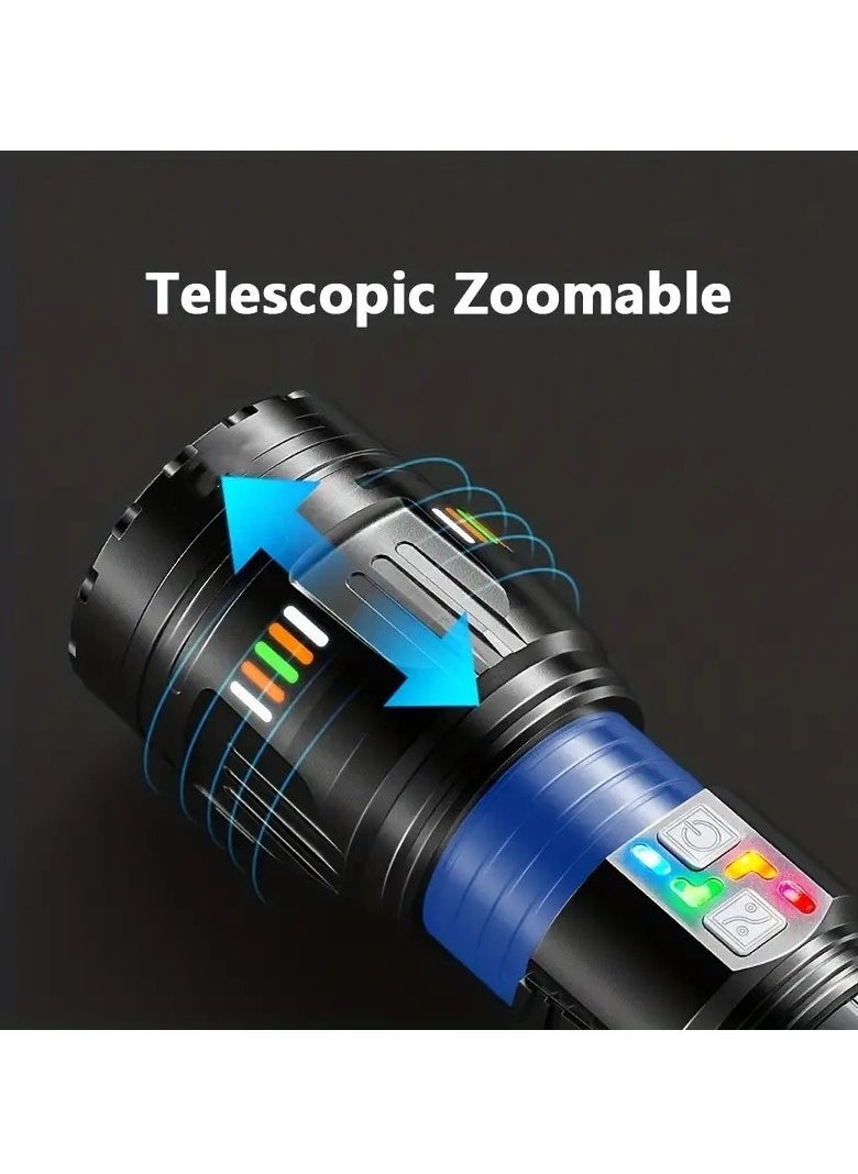 BlueFire 40000LM Super Bright Rechargeable Tactical Flashlight – 5000m Long-Range Zoomable LED Torch, 90W Aluminum Alloy Flashlight with Power Bank, 18650 Batteries, 5 Modes (High/Medium/Low/SOS/Stepless Dimming) for Camping, Hiking, Emergency  - Image 4