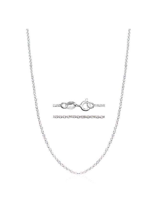 Diverdi Cable Chain Necklace 1.1mm for women, 20 Inches, Sterling Silver, No Gemstone - Image 1