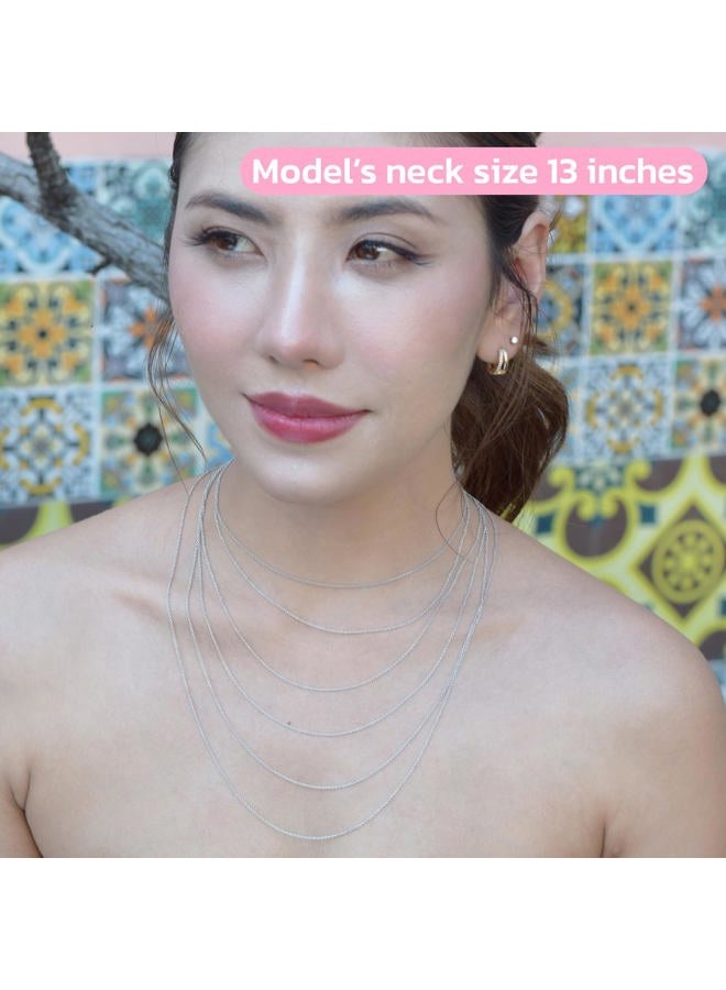 Diverdi Cable Chain Necklace 1.1mm for women, 20 Inches, Sterling Silver, No Gemstone - Image 5