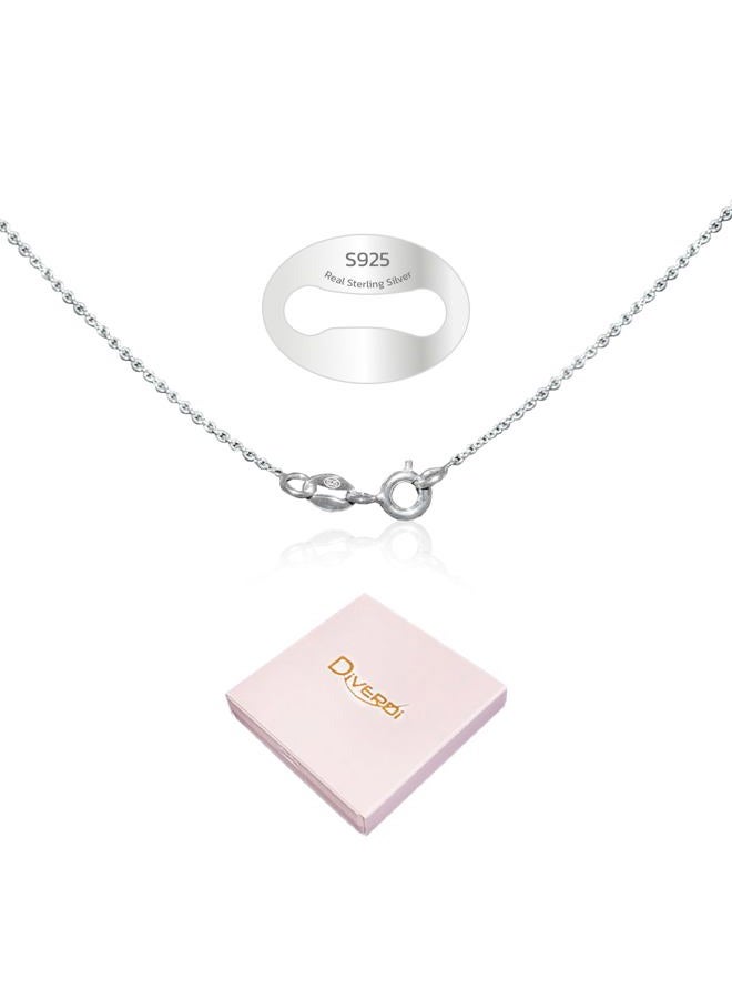 Diverdi Cable Chain Necklace 1.1mm for women, 20 Inches, Sterling Silver, No Gemstone - Image 2