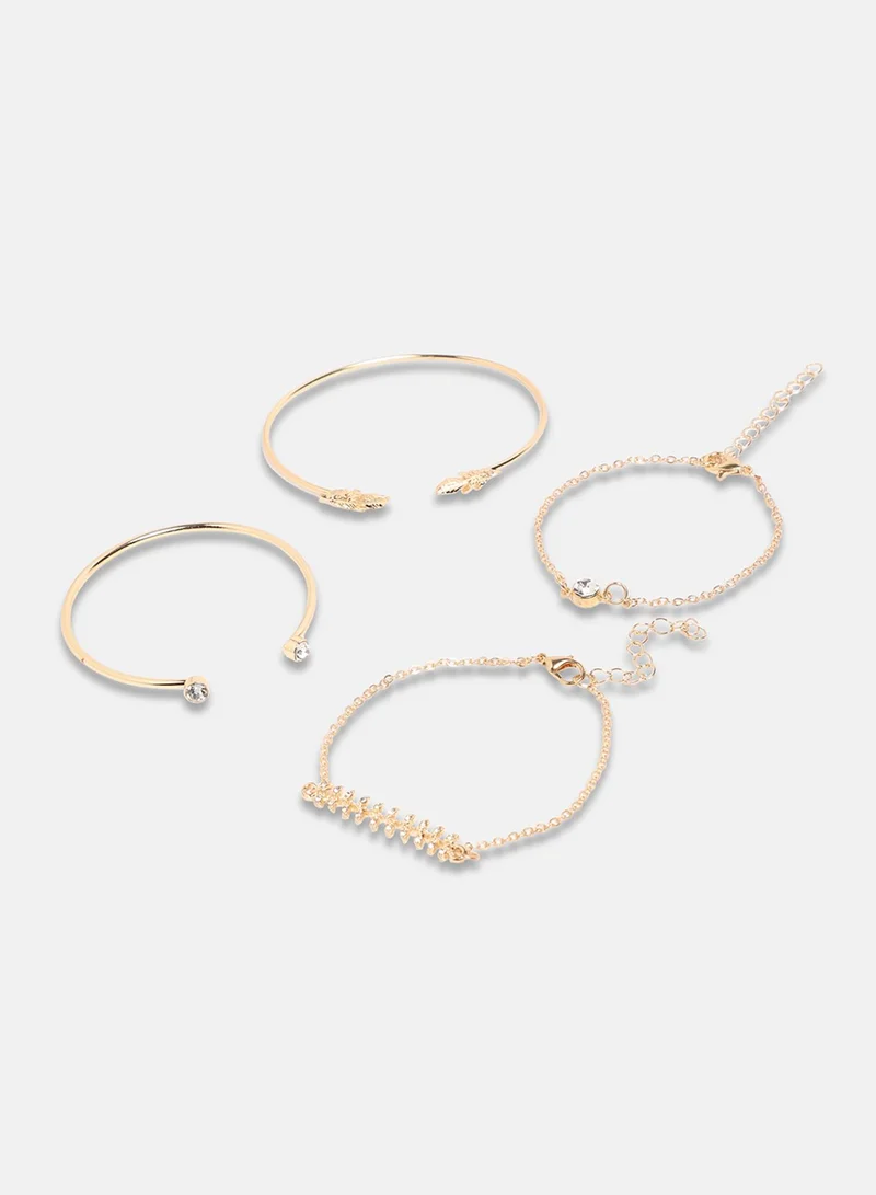 SOHI Foliage Multi-Layer Artificial Bracelet Jewellery