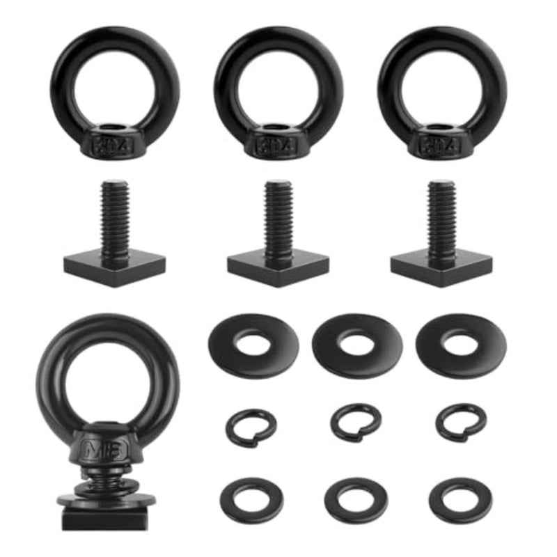 4PCS Car Tie Down Anchors T Slot Accessories, Stainless Steel Car Bolts Retaining Ring Roof Rack Accessories Act as Fastening Points, M8 T Slot Rack Tie Down Rings Bolts - Image 1