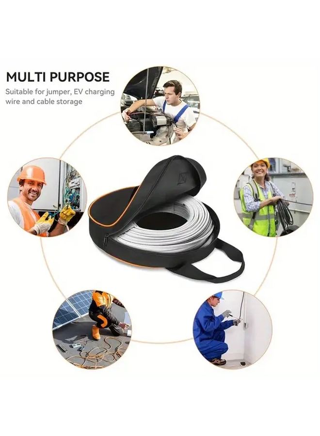 Black Waterproof Car Charger Storage Bag Organizer With Handle For Cables Electronics - Image 2