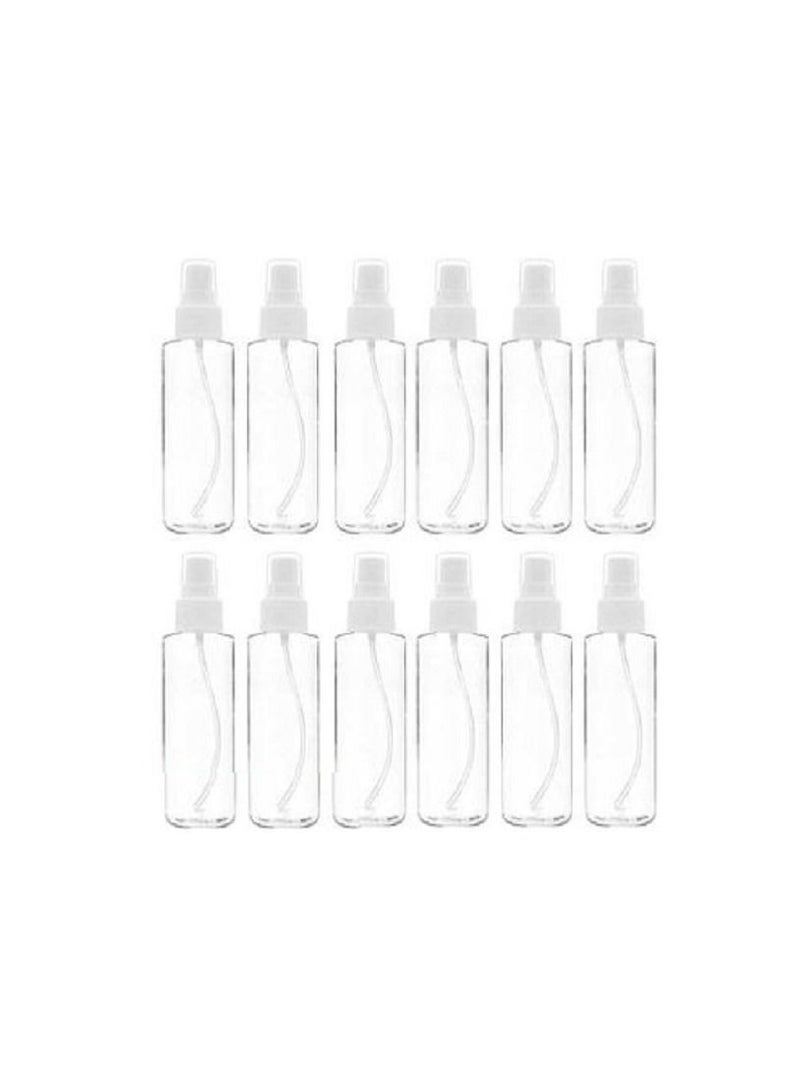 12-Piece Empty Spray Bottles Clear 100ml - Image 1