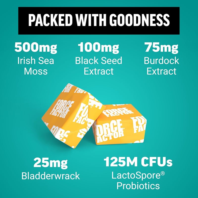 FORCE FACTOR Superior Sea Moss Gut Health  Skin Support Support Gut Health  Healthy Skin Hair  Nails Boost Energy  Immune Health with Biotin  LactoSpore Probiotics SMores 60 Soft Chews - Image 3