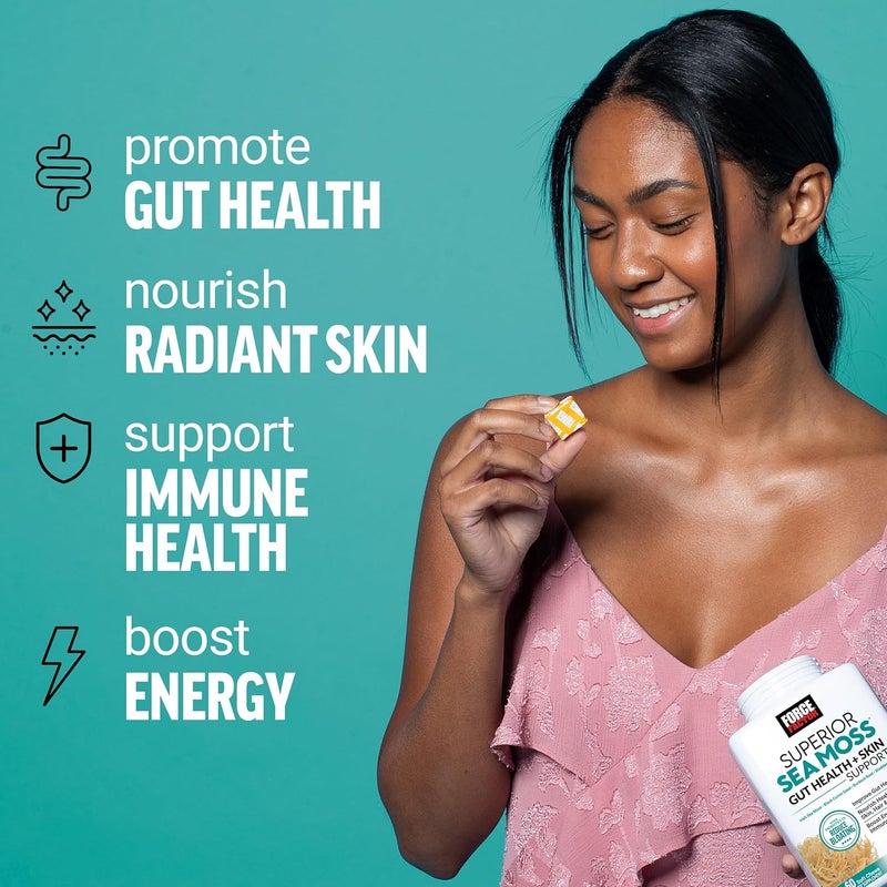FORCE FACTOR Superior Sea Moss Gut Health  Skin Support Support Gut Health  Healthy Skin Hair  Nails Boost Energy  Immune Health with Biotin  LactoSpore Probiotics SMores 60 Soft Chews - Image 2