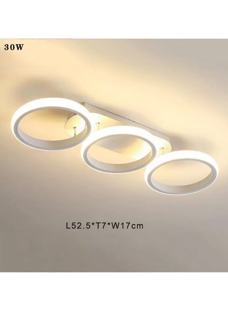 XiuWoo Round Ceiling Light Hanging Lamp, Modern LED Three Colors Changing Light, Simple Modern Style, Suitable For Living Room Bedroom Hallway Balcony - Image 2