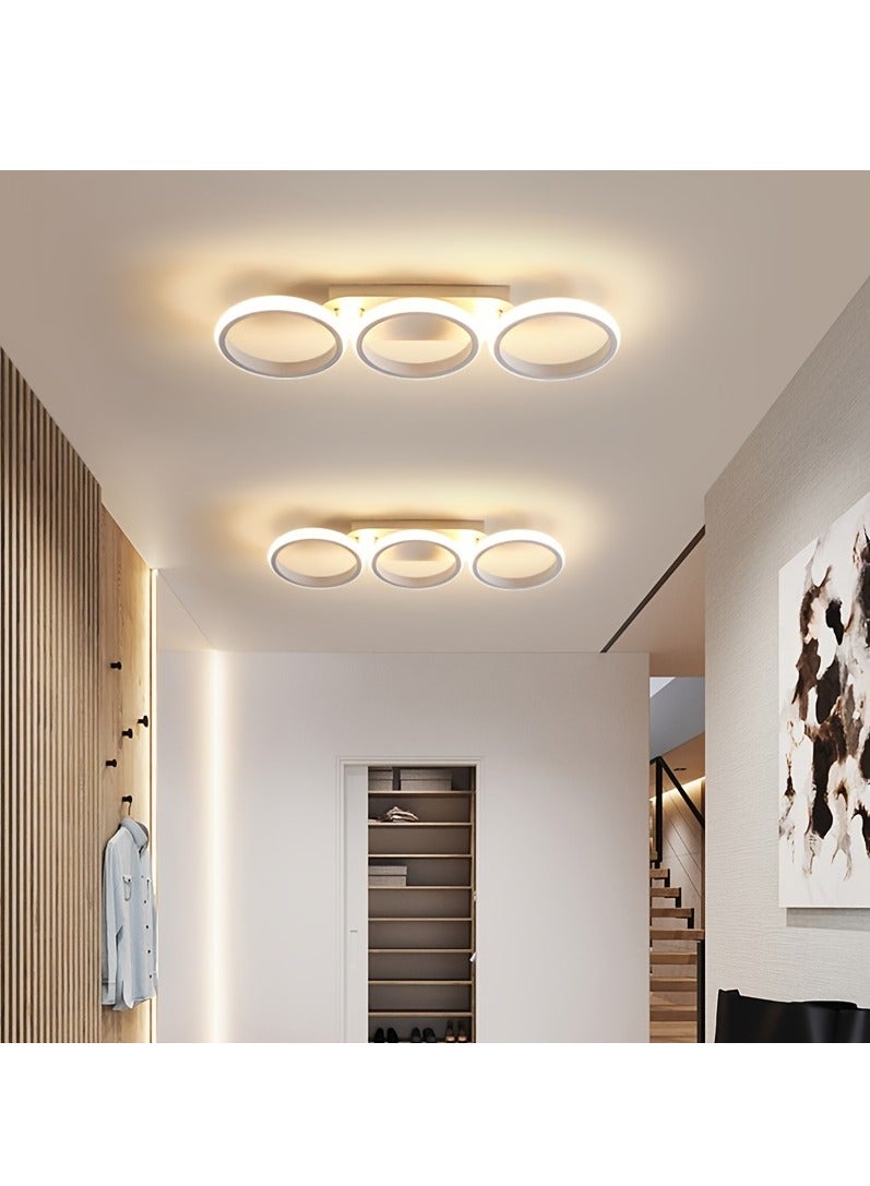 XiuWoo Round Ceiling Light Hanging Lamp, Modern LED Three Colors Changing Light, Simple Modern Style, Suitable For Living Room Bedroom Hallway Balcony - Image 3