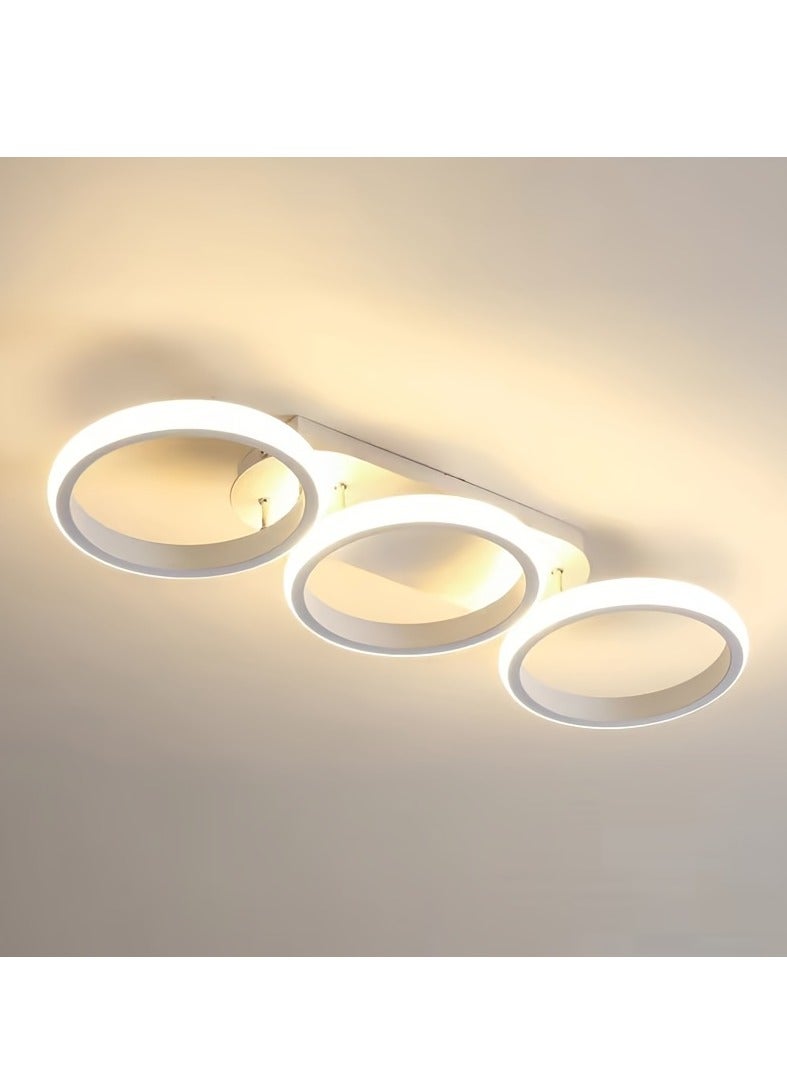 XiuWoo Round Ceiling Light Hanging Lamp, Modern LED Three Colors Changing Light, Simple Modern Style, Suitable For Living Room Bedroom Hallway Balcony - Image 4