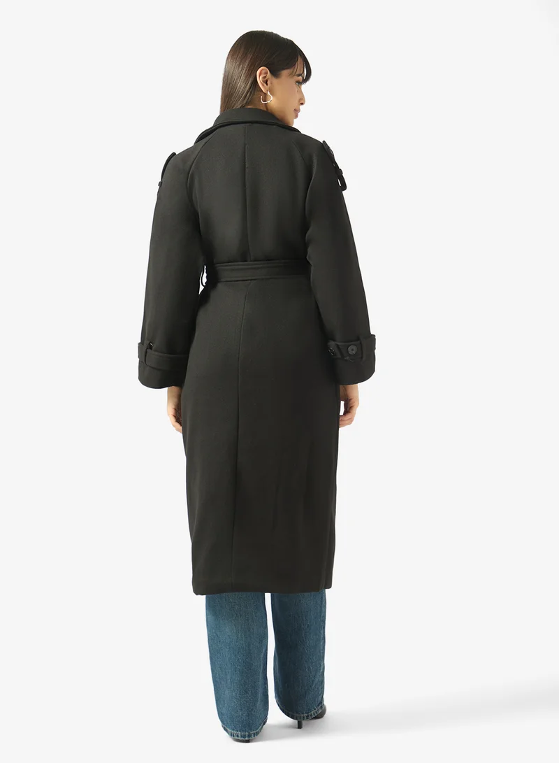 Ginger  Oversize Belted Woven Trench Coat for Women | Best Price UAE