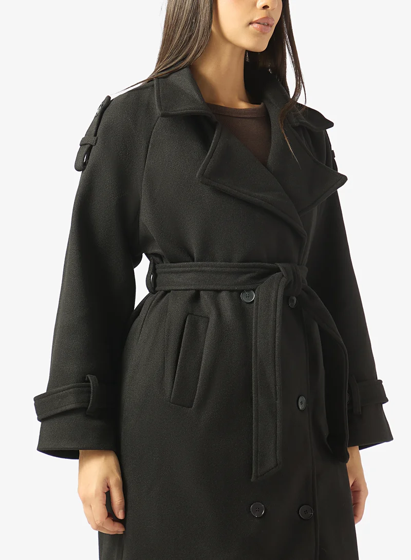 Ginger  Oversize Belted Woven Trench Coat for Women | Best Price UAE