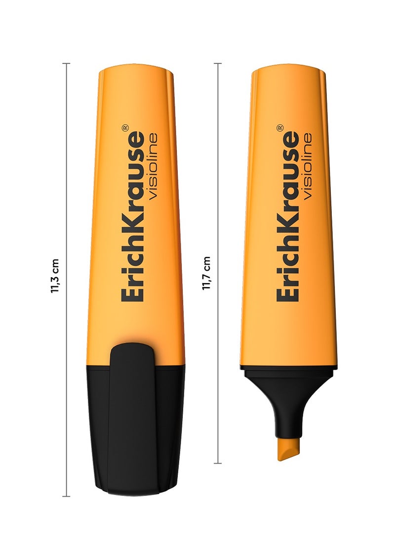 ErichKrause Set of 4 highlighters Visioline V-12, ink colors: yellow, green, pink, orange (pouch)  - Image 3