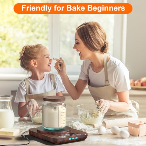MENGBEI Electric Sourdough Starter Warmer, Upgrade Warming Heating Pad Mat for Sour Dough Starter, Sourdough Heater Proofing Tool for Home Baking with Thermostat Control, Timing, Memory Function (Wood Grain) - Image 2