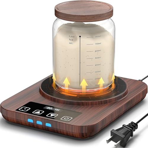MENGBEI Electric Sourdough Starter Warmer, Upgrade Warming Heating Pad Mat for Sour Dough Starter, Sourdough Heater Proofing Tool for Home Baking with Thermostat Control, Timing, Memory Function (Wood Grain) - Image 1