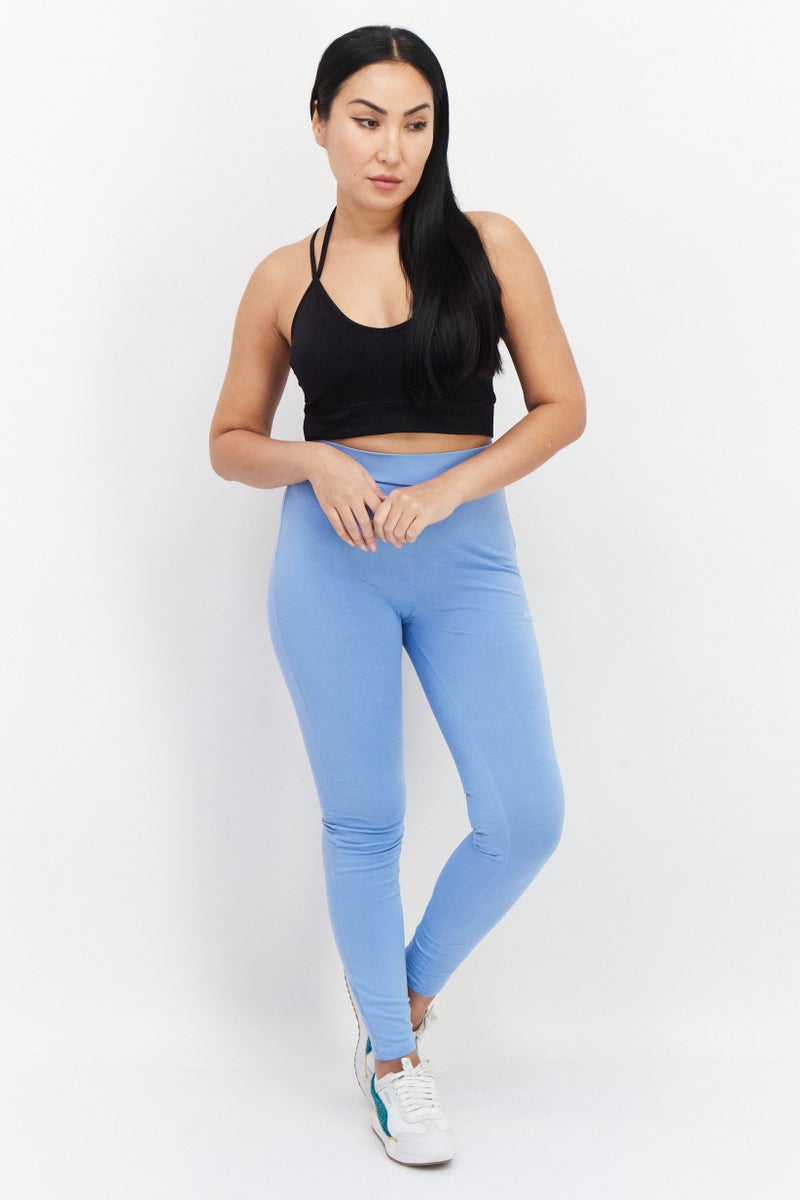Nicce Women Full Plain Leggings, Blue - Image 4