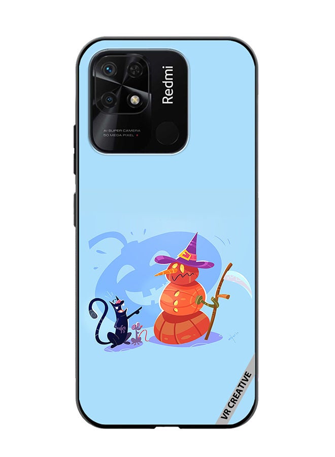 VR CREATIVE Protective Case Cover For Xiaomi Redmi 10C Halloween Cat Design Multicolour - Image 1