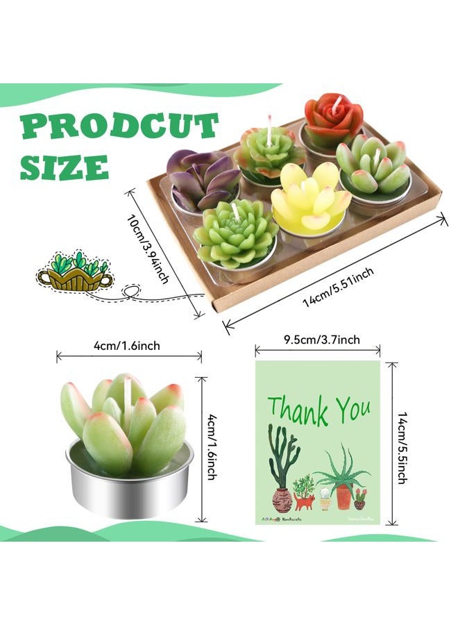 AiXiAng 12Pcs Cactus Succulent Candles, Wedding Party Favors, Bridal Shower Candles, Fragrance Free - Image 3