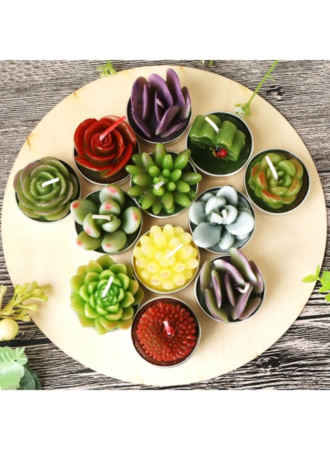 AiXiAng 12Pcs Cactus Succulent Candles, Wedding Party Favors, Bridal Shower Candles, Fragrance Free - Image 2