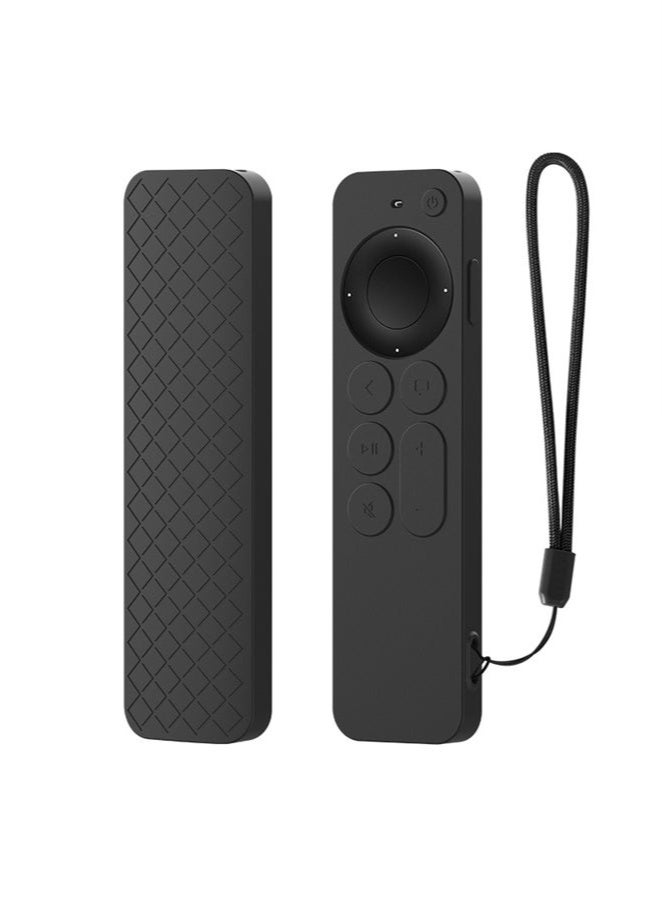 KENSUO Silicone Protective Case for Apple TV Siri Remote 2021 2022, Anti Slip Shockproof Silicone Cover for Apple TV 4K / HD Siri Remote Controller 2nd Gen / 3rd Gen(Black)  - Image 1