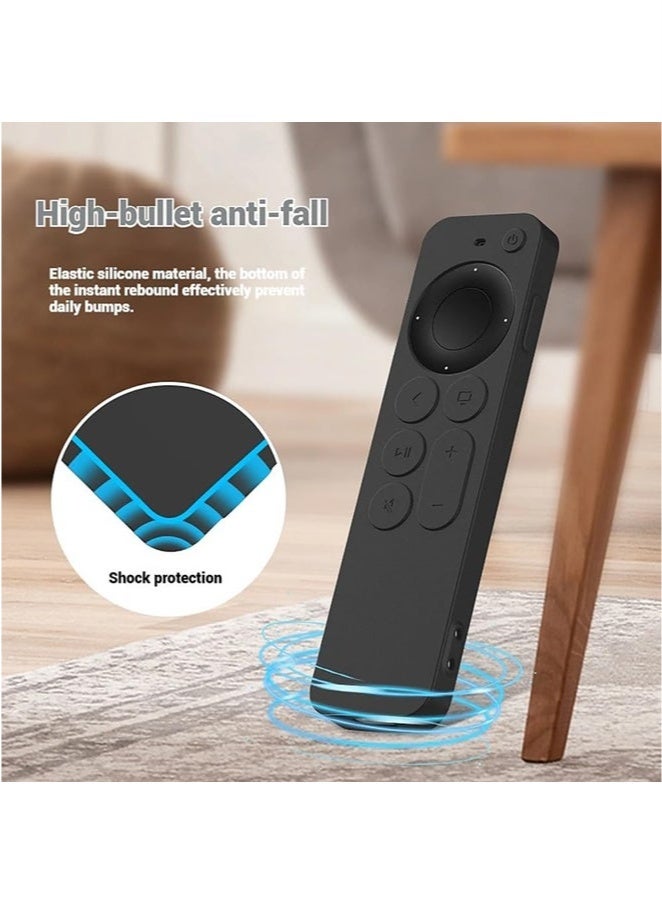 KENSUO Silicone Protective Case for Apple TV Siri Remote 2021 2022, Anti Slip Shockproof Silicone Cover for Apple TV 4K / HD Siri Remote Controller 2nd Gen / 3rd Gen(Black)  - Image 2