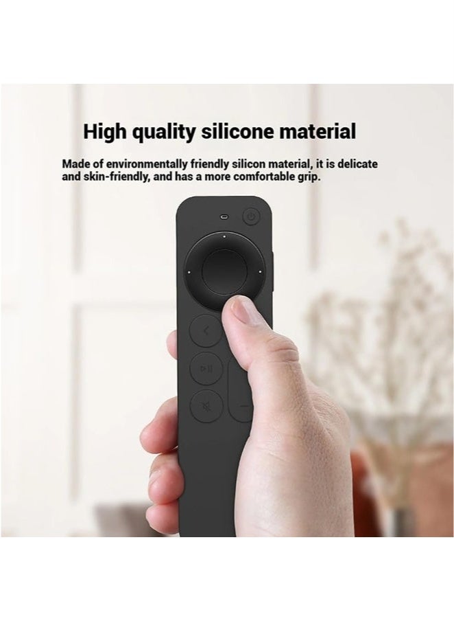 KENSUO Silicone Protective Case for Apple TV Siri Remote 2021 2022, Anti Slip Shockproof Silicone Cover for Apple TV 4K / HD Siri Remote Controller 2nd Gen / 3rd Gen(Black)  - Image 3