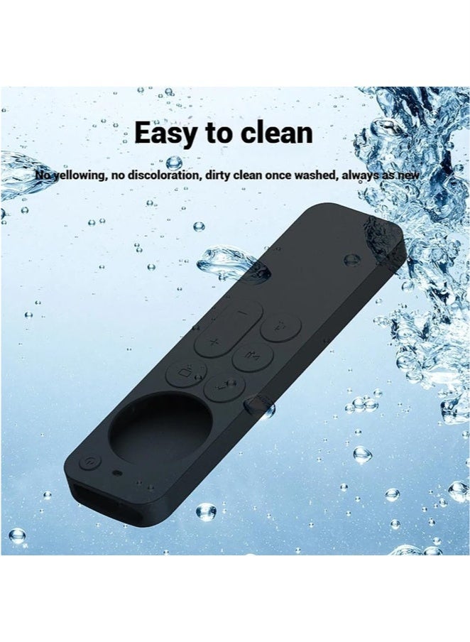 KENSUO Silicone Protective Case for Apple TV Siri Remote 2021 2022, Anti Slip Shockproof Silicone Cover for Apple TV 4K / HD Siri Remote Controller 2nd Gen / 3rd Gen(Black)  - Image 4