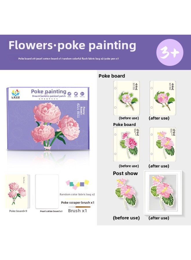 Children's Educational Toys Online Red Pokes Princess DIY Dress-up Color Filling Creative Hand-painted Stickers Full Set-Color:Flower Stamp [Purple]] - Image 1