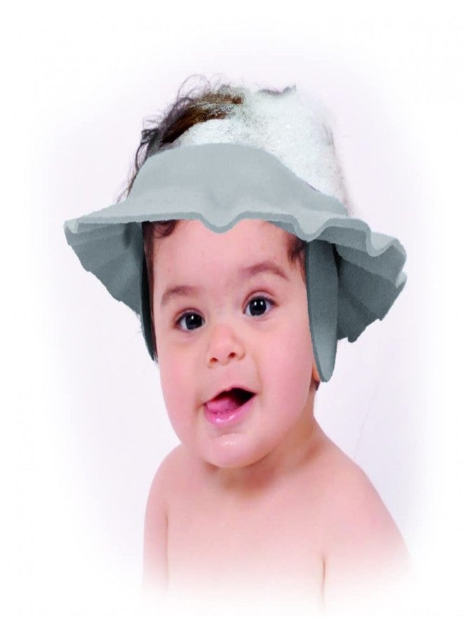 Sevi Bebe Soft and Adjustable Baby Shower Cap - Protect Your Baby's Eyes and Ears and Make Bath Time Fun for Your Little One - Grey (Pack of 1) - Image 1