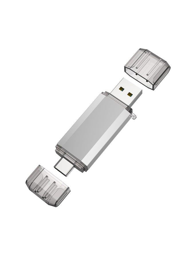 RAOYI 128 جيجابايت USB 3.0 نوع C مزدوج OTG فلاش درايف USB C ذاكرة فلاش للهواتف الذكية USB-C، ماك بوك الجديد والأجهزة اللوحية، سامسونج جالاكسي S8، S8 بلس، نوت 8، LG G6، V30، جوجل بيكسل XL، فضي - Image 1