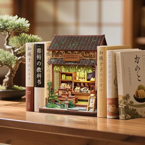 Fsolis Book Nook Kit DIY Miniature House Kit for Adults Mini House Tiny 3D Puzzles for Bookshelf Diorama Decor Gifts for Women Teenagers Puzzle Lovers Japanese Sweets Shop - Image 5