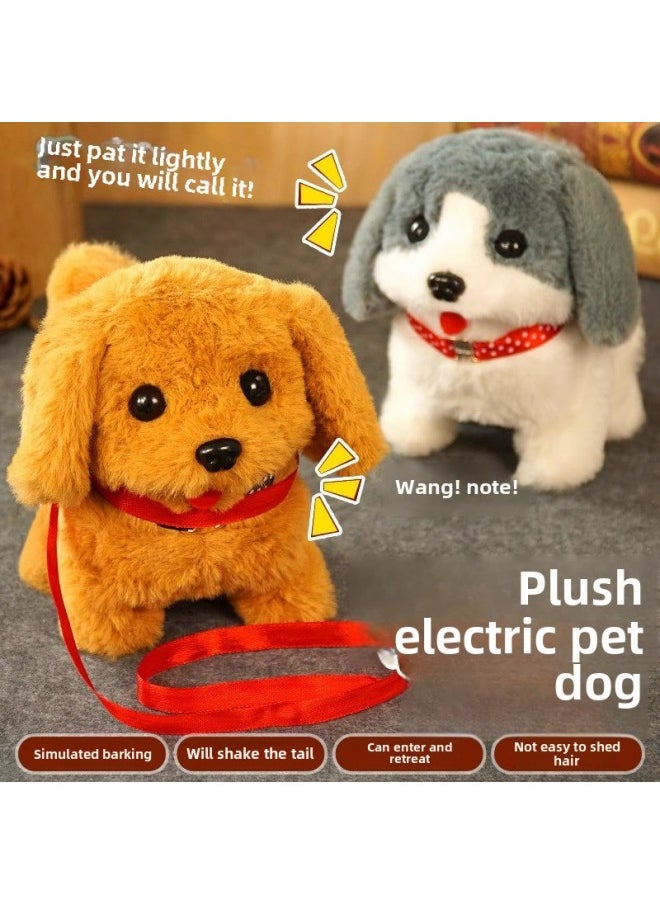 Children's Toys Dogs Can Walk And Call Babies Simulation Electric Plush Puppies Boys And Girls Gift Cute Pet-Color:Collar Golden Retriever-Specifications:Bring Your Own Battery  - Image 2