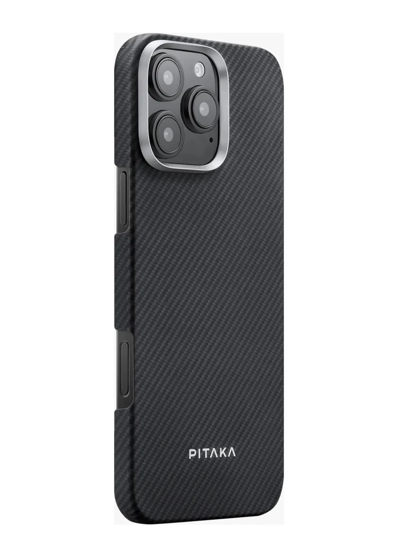 PITAKA Ultra Slim Case for iPhone 16 Pro / Compatible with MagSafe / 3D Grip Textured / Raised Camera Lip / Drop and Damage Protection - Black / Gray