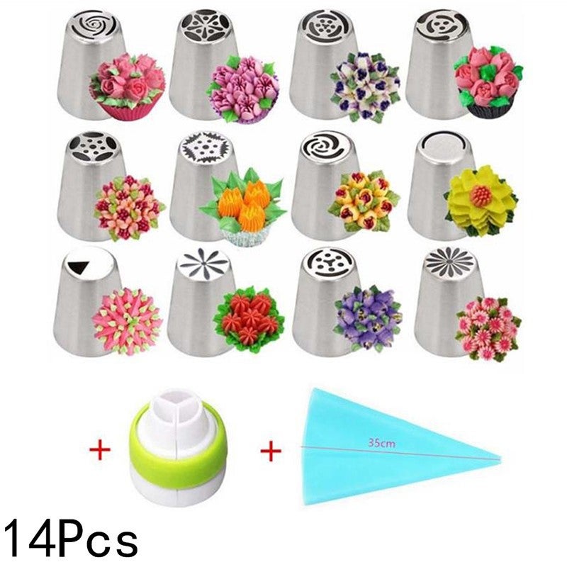 27-Piece Set Russian Decorating Nozzle Diy Baking Tool Set Stainless Steel Decorating Nozzle Set - Image 1